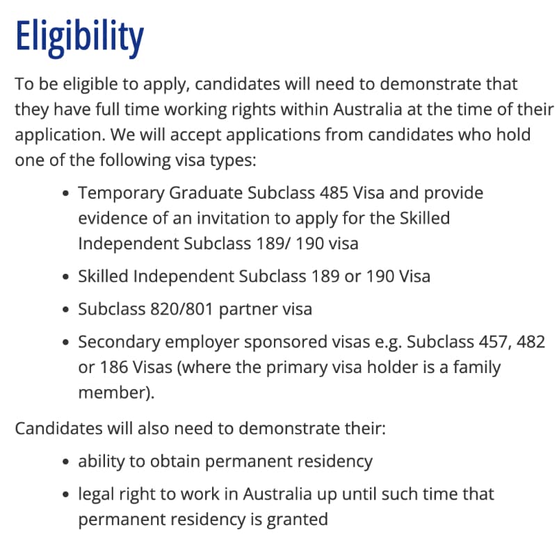 requirement for graduate visa job search job on a visa